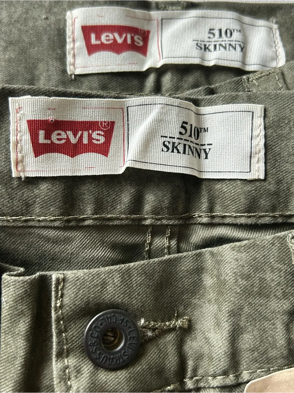 Levi’s 510 Skinny Olive Green Jeans Stretch Boys Youth 16 Reg 28x28
